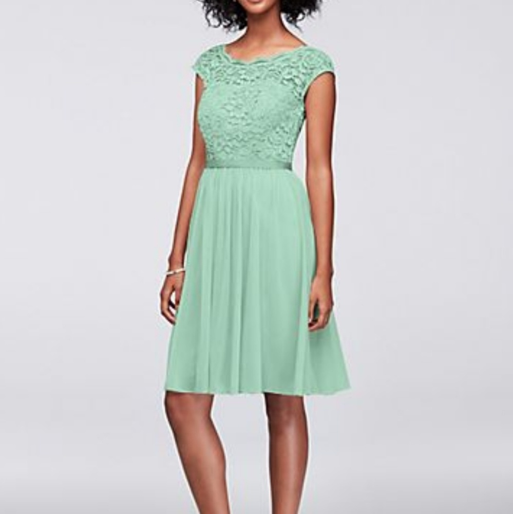 Mid-length Mint Dress. Bridesmaid/Wedding/ Evening